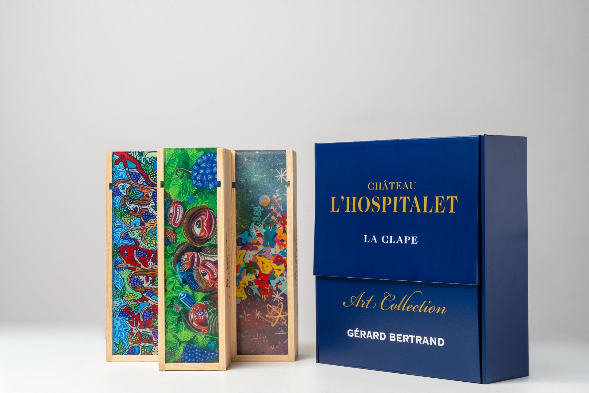 Château l'hospitalet Grand Vin red wine Limited Edition Box Robert Combas, Hervé Di Rosa and Cyril Kongo