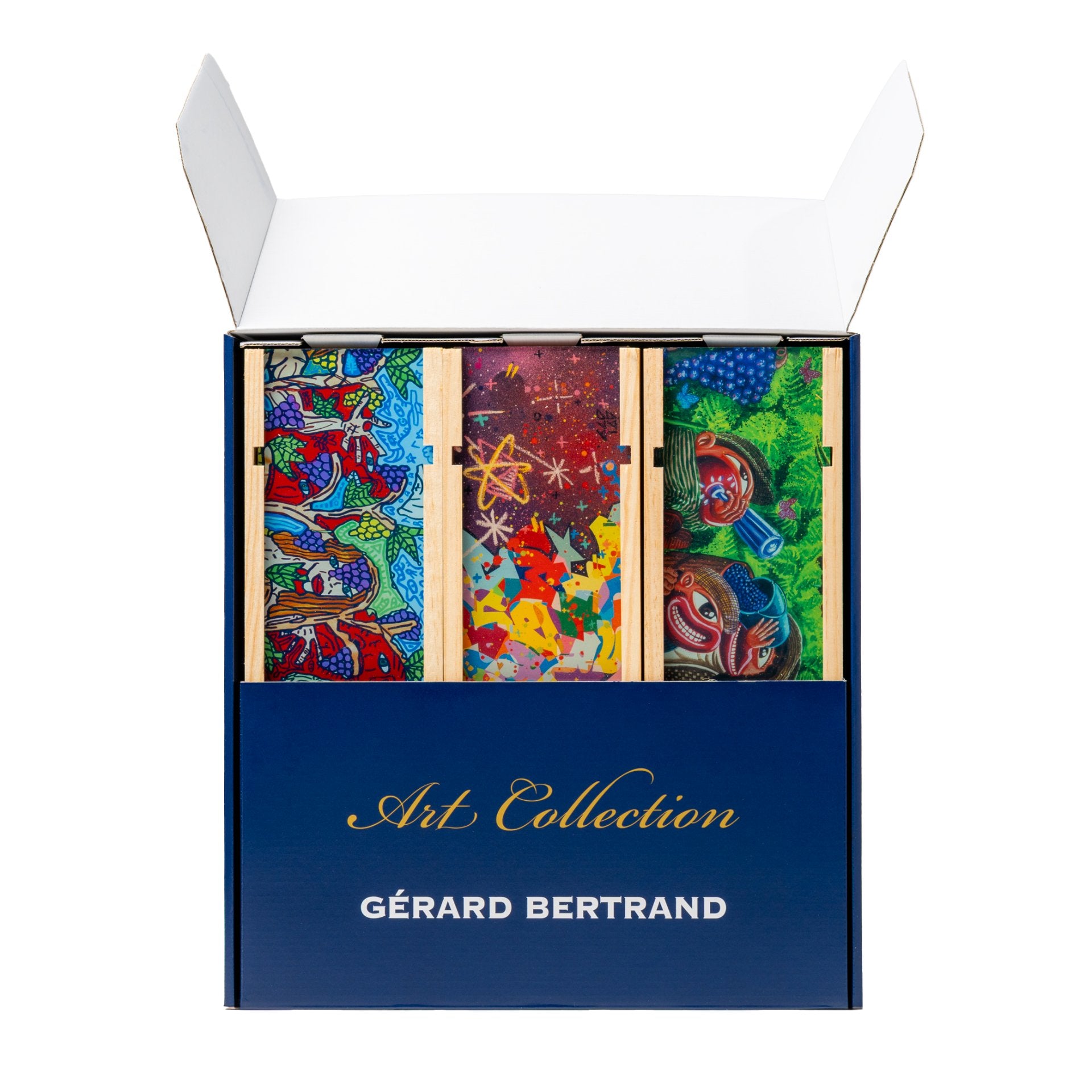 Château l'hospitalet Grand Vin red wine Limited Edition Box Robert Combas, Hervé Di Rosa and Cyril Kongo