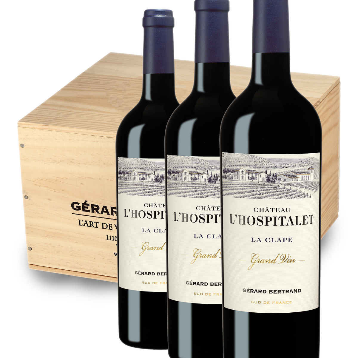 Château L'Hospitalet Grand Vin red wine AOP La Clape 2023 – Pack of 6 75cl bottles - Gérard Bertrand