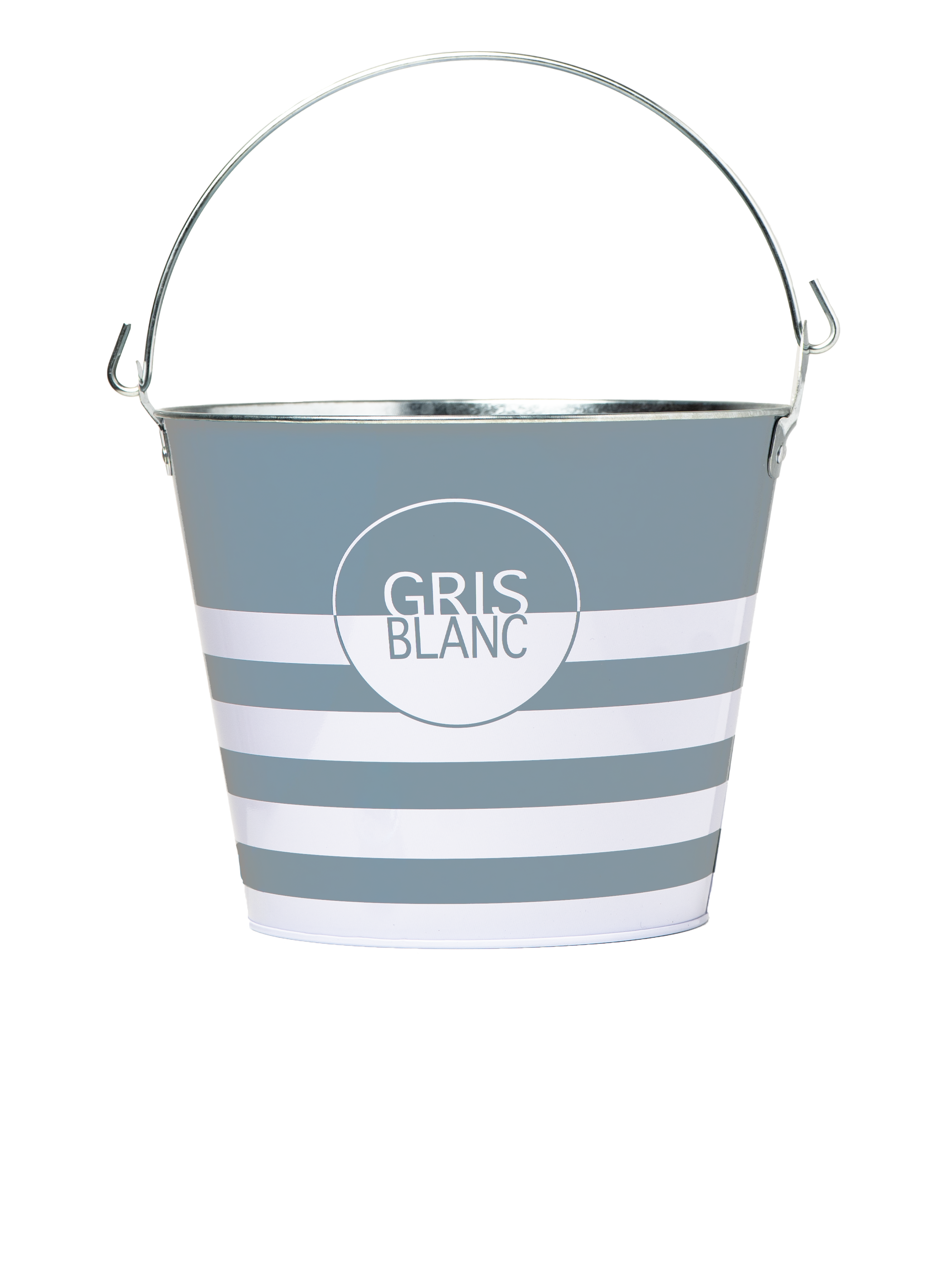 Seau à glace en métal Gris Blanc