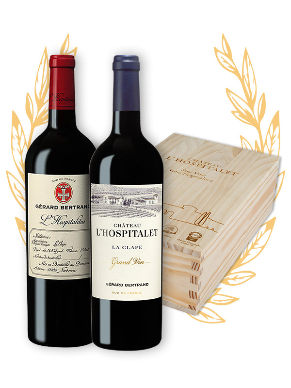 Coffret Château l'Hospitalet Meilleur Vin du Monde - Gérard Bertrand 